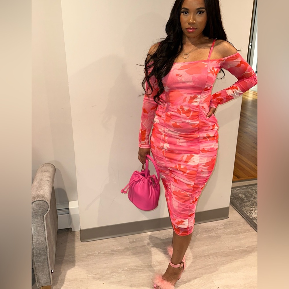 Pink long sleeve dress